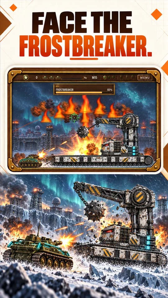Promotional image of the Frostbreaker battle in a snowy fortress
