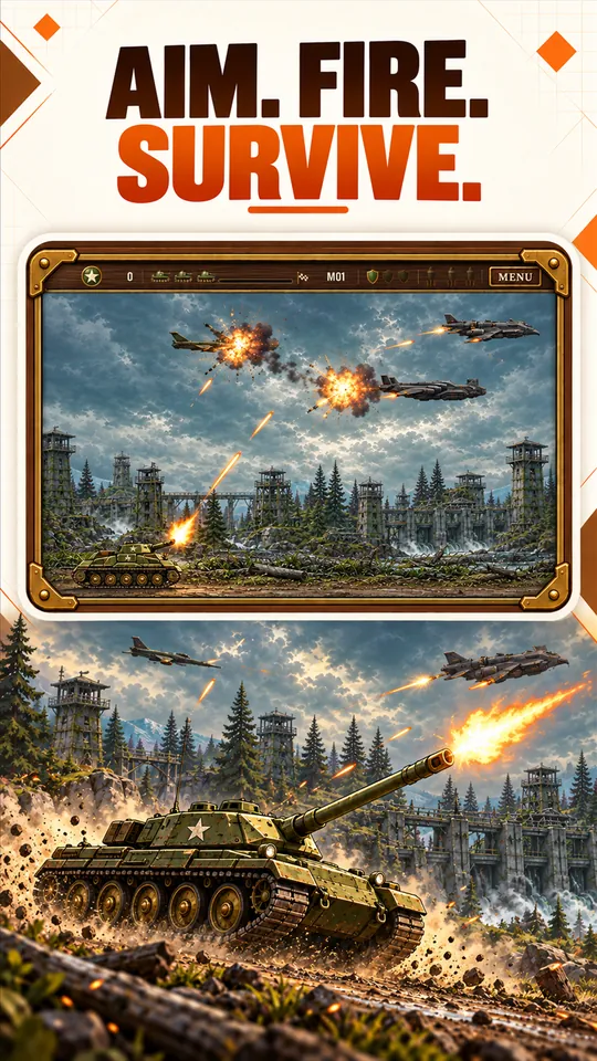 Promotional image of a tank fighting aircraft over Riverwatch